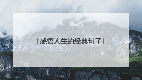 感悟人生的经典句子