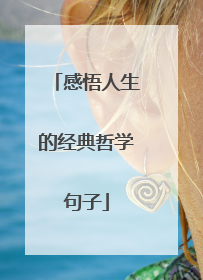 感悟人生的经典哲学句子