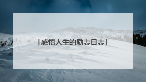 感悟人生的励志日志