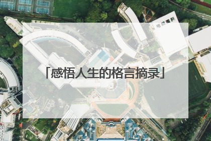 感悟人生的格言摘录