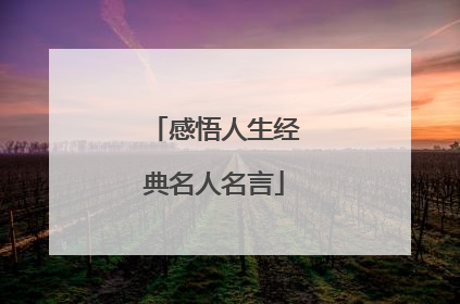 感悟人生经典名人名言