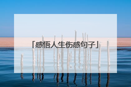 感悟人生伤感句子