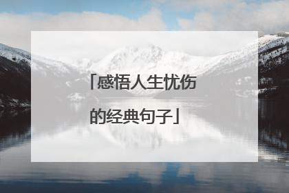 感悟人生忧伤的经典句子