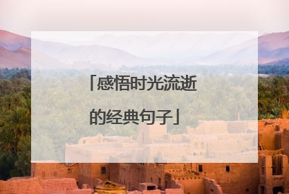 感悟时光流逝的经典句子