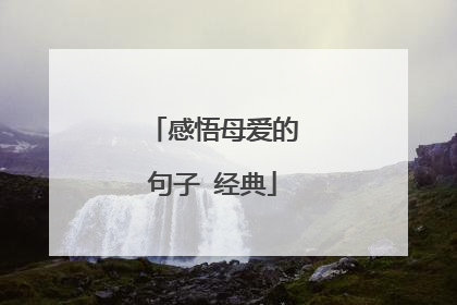 感悟母爱的句子 经典