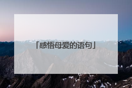 感悟母爱的语句