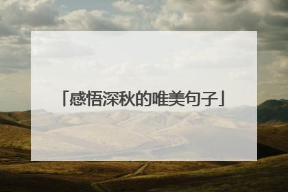感悟深秋的唯美句子