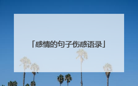 感情的句子伤感语录
