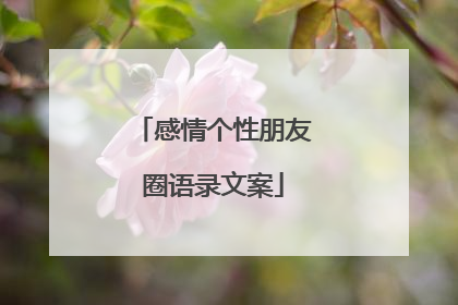 感情个性朋友圈语录文案