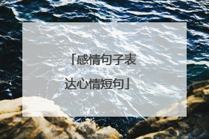 感情句子表达心情短句