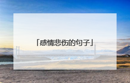 感情悲伤的句子