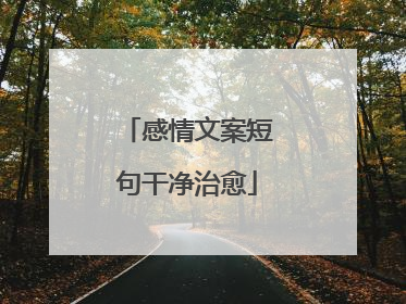 感情文案短句干净治愈