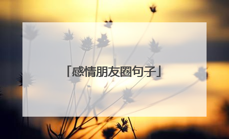 感情朋友圈句子