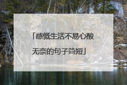 感慨生活不易心酸无奈的句子简短