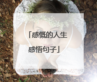 感慨的人生感悟句子