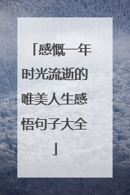 感慨一年时光流逝的唯美人生感悟句子大全