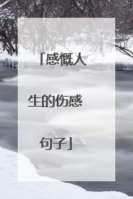 感慨人生的伤感句子