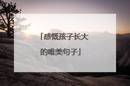 感慨孩子长大的唯美句子