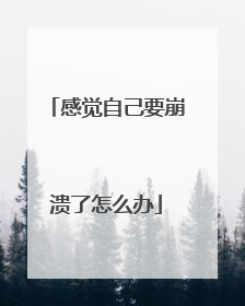 感觉自己要崩溃了怎么办
