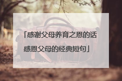感谢父母养育之恩的话感恩父母的经典短句