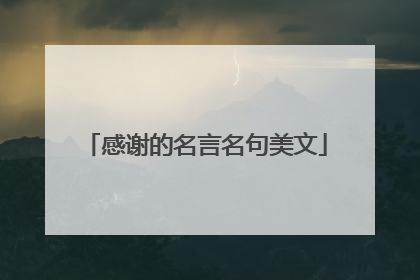 感谢的名言名句美文