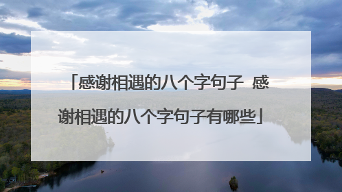 感谢相遇的八个字句子 感谢相遇的八个字句子有哪些