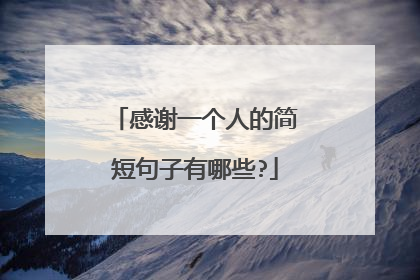 感谢一个人的简短句子有哪些?