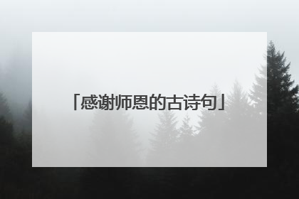 感谢师恩的古诗句
