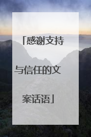 感谢支持与信任的文案话语