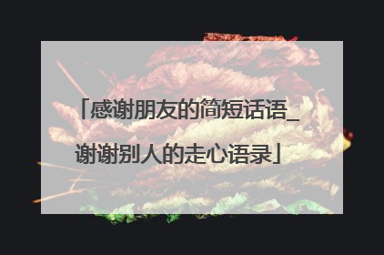 感谢朋友的简短话语_谢谢别人的走心语录