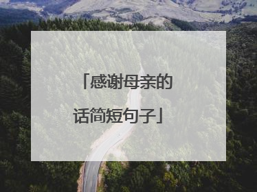 感谢母亲的话简短句子
