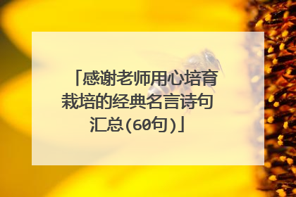 感谢老师用心培育栽培的经典名言诗句汇总(60句)