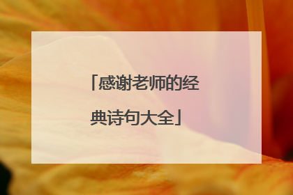 感谢老师的经典诗句大全