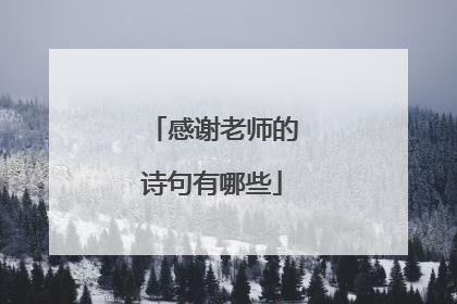 感谢老师的诗句有哪些