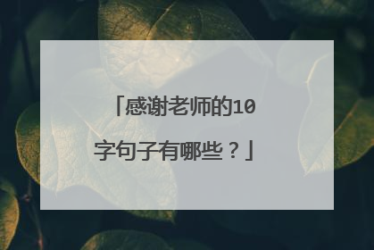 感谢老师的10字句子有哪些？