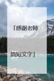 感谢老师简短文字