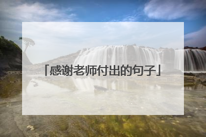 感谢老师付出的句子