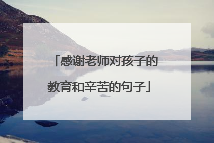 感谢老师对孩子的教育和辛苦的句子