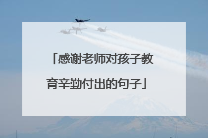 感谢老师对孩子教育辛勤付出的句子