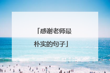 感谢老师最朴实的句子