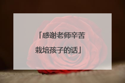 感谢老师辛苦栽培孩子的话