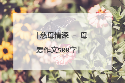 慈母情深 - 母爱作文500字