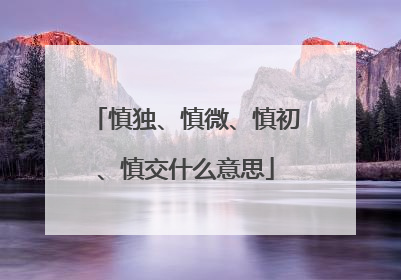 慎独、慎微、慎初、慎交什么意思