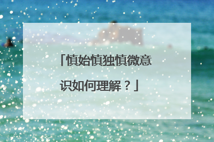 慎始慎独慎微意识如何理解？