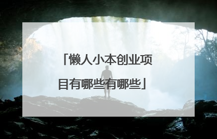 懒人小本创业项目有哪些有哪些