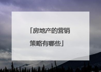 房地产的营销策略有哪些