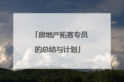 房地产拓客专员的总结与计划