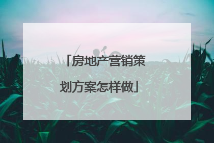 房地产营销策划方案怎样做