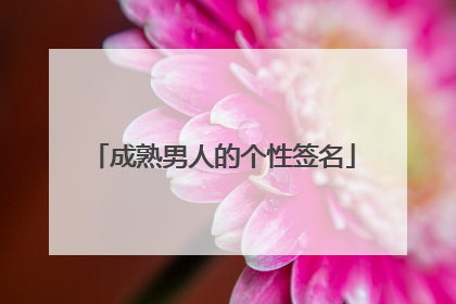 成熟男人的个性签名