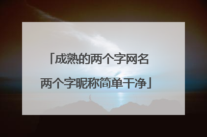 成熟的两个字网名 两个字昵称简单干净